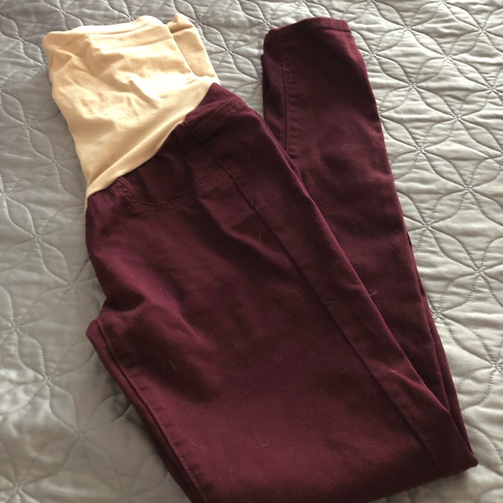 Motherhood Burgundy Maternity Pants